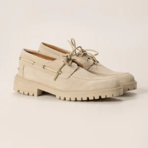 LOAFERS BOAT IN SUEDE CREAM
