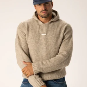 ACE HOODIE SWEATER IN BEIGE