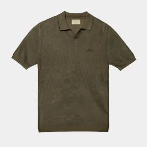 CURTIS KNITTED POLO IN ARMY GREEN